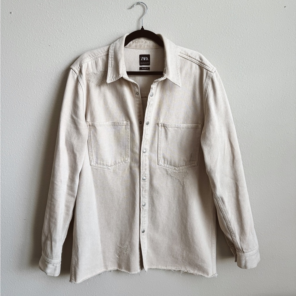 Lightweight Denim Button-Up Shirt